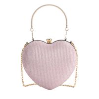 Women's Small Pu Leather Heart Shape Streetwear Heart-shaped Lock Clasp Evening Bag sku image 5