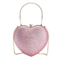 Women's Small Pu Leather Heart Shape Streetwear Heart-shaped Lock Clasp Evening Bag sku image 9