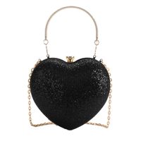 Women's Small Pu Leather Heart Shape Streetwear Heart-shaped Lock Clasp Evening Bag sku image 14