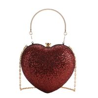 Women's Small Pu Leather Heart Shape Streetwear Heart-shaped Lock Clasp Evening Bag sku image 15