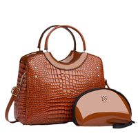 Women's Medium Pu Leather Solid Color Vintage Style Bucket Zipper Handbag main image 2