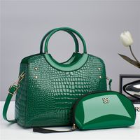 Women's Medium Pu Leather Solid Color Vintage Style Bucket Zipper Handbag sku image 6