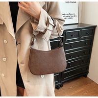 Women's Medium Pu Leather Solid Color Vintage Style Square Zipper Underarm Bag main image 2