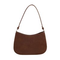 Women's Medium Pu Leather Solid Color Vintage Style Square Zipper Underarm Bag sku image 1