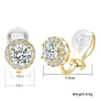 1 Pair Elegant Geometric Solid Color Inlay Copper Zircon Gold Plated Ear Cuffs main image 3