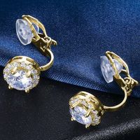 1 Pair Elegant Geometric Solid Color Inlay Copper Zircon Gold Plated Ear Cuffs main image 7