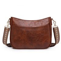 Women's Medium Pu Leather Color Block Basic Classic Style Square Zipper Shoulder Bag sku image 2
