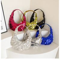 Women's Medium Sequin Solid Color Sexy Classic Style Crescent Shaped Zipper Underarm Bag main image 1