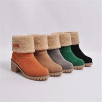 Women's Casual Vintage Style Commute Solid Color Round Toe Snow Boots main image 1