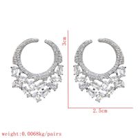 1 Pair Sweet Horns Plating Inlay Copper Zircon White Gold Plated Ear Studs sku image 2