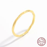 Elegant Spiralstreifen Sterling Silber Überzug 14 Karat Vergoldet Weißgold Plattiert Ringe main image 3
