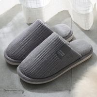 Men's Basic Solid Color Round Toe Cotton Slippers sku image 22