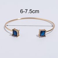 Simple Style Solid Color Copper Plating Inlay Gem Glass Bead Zircon 18k Gold Plated Bangle sku image 2