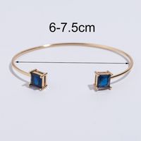 Simple Style Solid Color Copper Plating Inlay Gem Glass Bead Zircon 18k Gold Plated Bangle main image 3