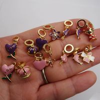 Cute Heart Shape Copper Enamel Charms Jewelry Accessories main image 4