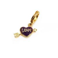 Cute Heart Shape Copper Enamel Charms Jewelry Accessories sku image 17