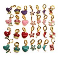 Cute Heart Shape Copper Enamel Charms Jewelry Accessories main image 5