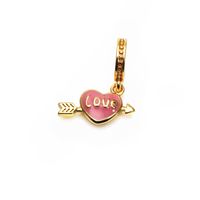 Cute Heart Shape Copper Enamel Charms Jewelry Accessories sku image 18