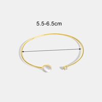 Simple Style Solid Color Copper Plating Inlay Gem Glass Bead Zircon 18k Gold Plated Bangle sku image 6