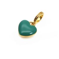Cute Heart Shape Copper Enamel Charms Jewelry Accessories sku image 12