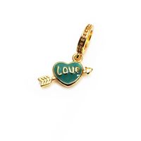 Cute Heart Shape Copper Enamel Charms Jewelry Accessories sku image 20