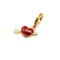 Cute Heart Shape Copper Enamel Charms Jewelry Accessories sku image 19
