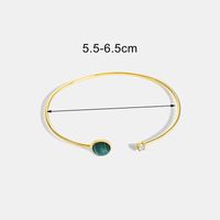 Simple Style Solid Color Copper Plating Inlay Gem Glass Bead Zircon 18k Gold Plated Bangle sku image 5