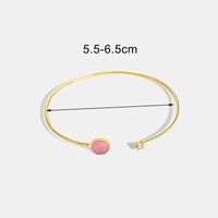 Simple Style Solid Color Copper Plating Inlay Gem Glass Bead Zircon 18k Gold Plated Bangle sku image 7