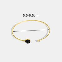 Simple Style Solid Color Copper Plating Inlay Gem Glass Bead Zircon 18k Gold Plated Bangle sku image 8