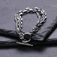 Casual Solid Color Stainless Steel Polishing Unisex Bracelets main image 6