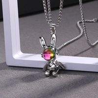 Cute Animal Alloy Plating Inlay Artificial Gemstones Unisex Pendant Necklace sku image 2