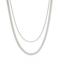 Simple Style Solid Color Stainless Steel Plating 18k Gold Plated Layered Necklaces sku image 2