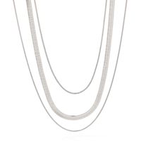 Simple Style Solid Color Stainless Steel Plating 18k Gold Plated Layered Necklaces sku image 4