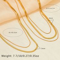 Simple Style Solid Color Stainless Steel Plating 18k Gold Plated Layered Necklaces main image 2