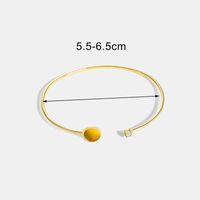 Simple Style Solid Color Copper Plating Inlay Gem Glass Bead Zircon 18k Gold Plated Bangle sku image 10