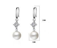 1 Pair Elegant Geometric Plating Inlay Copper Artificial Pearls Zircon White Gold Plated Drop Earrings main image 2