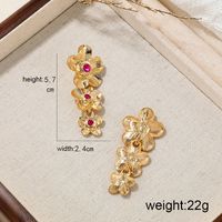 1 Pair Classical Luxurious Flower Inlay Alloy Rhinestones Drop Earrings main image 2