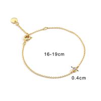 Simple Style Round Copper Plating Inlay Natural Stone Zircon 18k Gold Plated Bracelets sku image 1