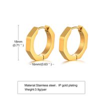 1 Pair Simple Style Geometric Plating 201 Stainless Steel Gold Plated Hoop Earrings sku image 8