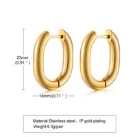1 Pair Simple Style Geometric Plating 201 Stainless Steel Gold Plated Hoop Earrings sku image 16