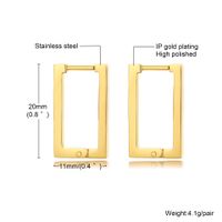 1 Pair Simple Style Geometric Plating 201 Stainless Steel Gold Plated Hoop Earrings sku image 17