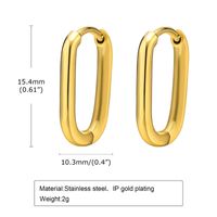 1 Pair Simple Style Geometric Plating 201 Stainless Steel Gold Plated Hoop Earrings sku image 13
