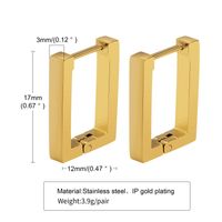 1 Pair Simple Style Geometric Plating 201 Stainless Steel Gold Plated Hoop Earrings sku image 14