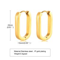 1 Pair Simple Style Geometric Plating 201 Stainless Steel Gold Plated Hoop Earrings sku image 9