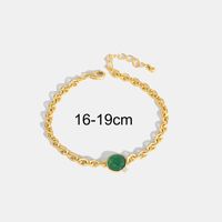 Simple Style Round Copper Plating Inlay Natural Stone Zircon 18k Gold Plated Bracelets sku image 4