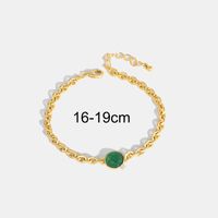 Simple Style Round Copper Plating Inlay Natural Stone Zircon 18k Gold Plated Bracelets main image 4