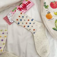 Women's Sweet Round Dots Cotton Jacquard Ankle Socks A Pair sku image 4