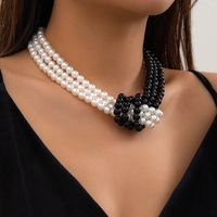 Elegant Vintage Style Irregular Round Imitation Pearl Irregular Layered Three-dimensional Women's Layered Necklaces main image 3