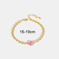 Simple Style Round Copper Plating Inlay Natural Stone Zircon 18k Gold Plated Bracelets sku image 5