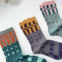Women's Retro Color Block Polka Dots Cotton Blend Ankle Socks A Pair main image 2